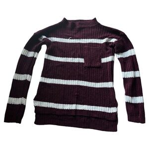 The brand name is Love it’s a medium size and color burgandy with white.